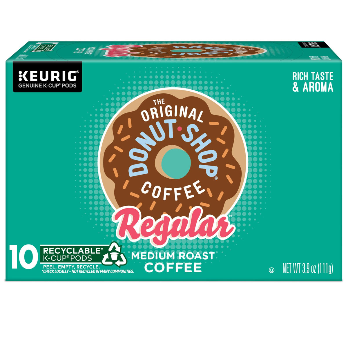 The Original Donut Shop Regular, Single-Serve Keurig K-Cup Pods, Medium Roast Coffee Pods, 96 Count