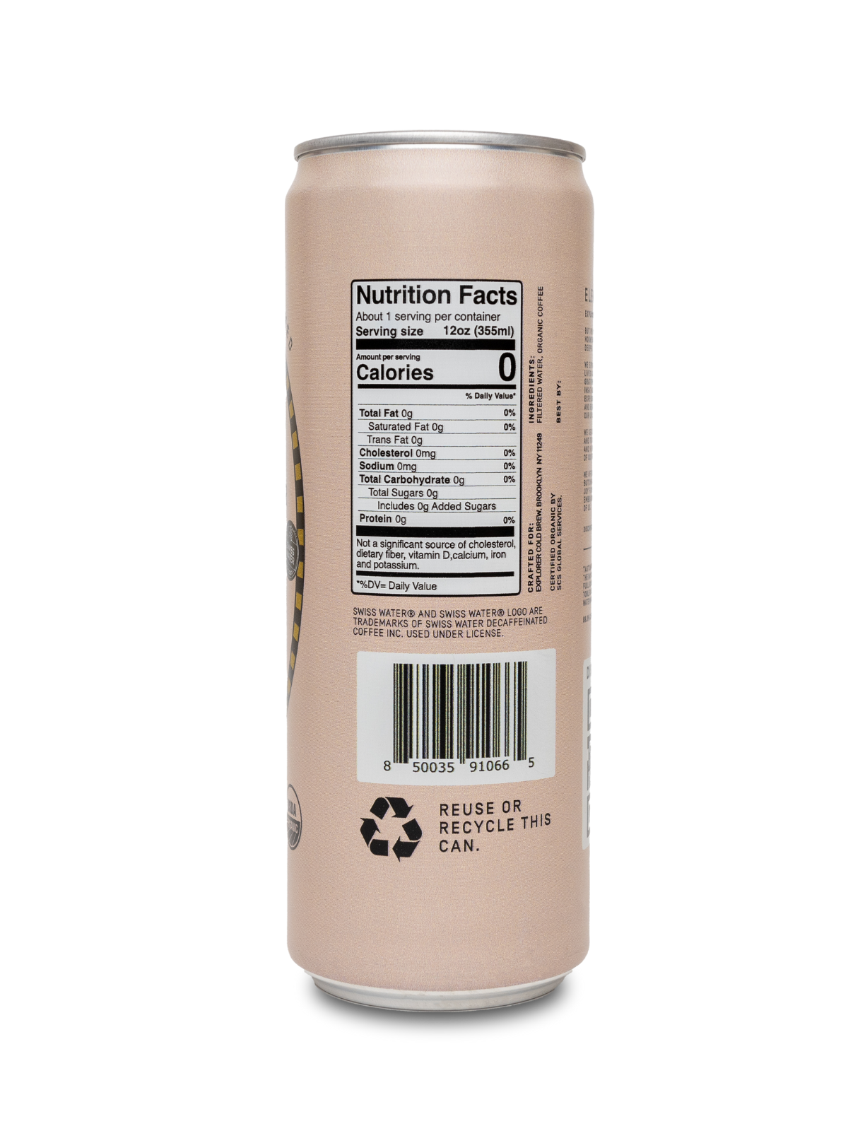 RTD Cold Brew Cans | Choose Your Caffeine Level | Unsweetened 12-Pack