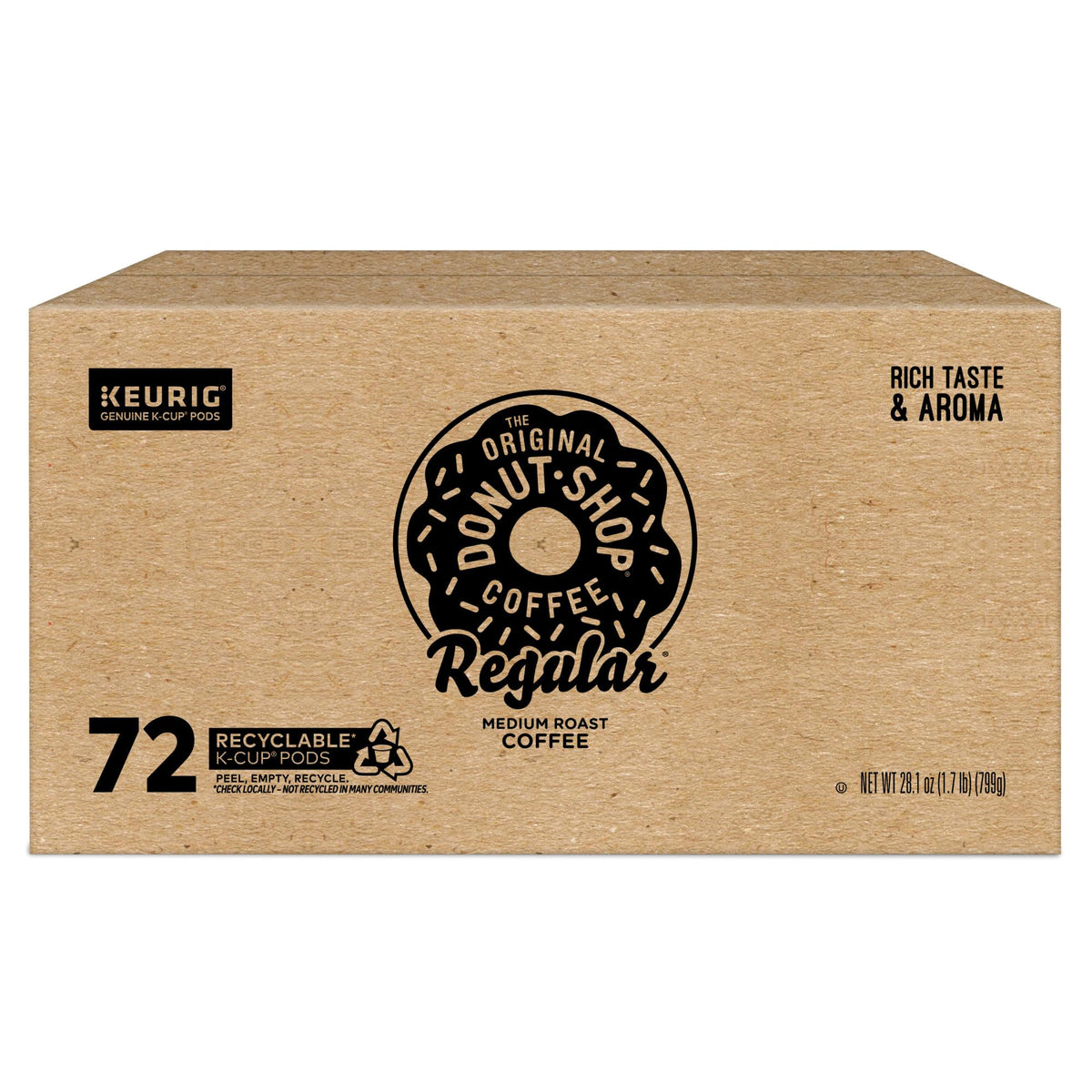 The Original Donut Shop Regular, Single-Serve Keurig K-Cup Pods, Medium Roast Coffee Pods, 96 Count